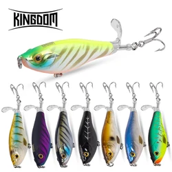 REINO-Hélice Topwater Iscas De Pesca, Iscas Artificiais Flutuantes, Plopper Duro, Cauda Giratória Suave, Equipamento De Pesca, 9cm, 11cm