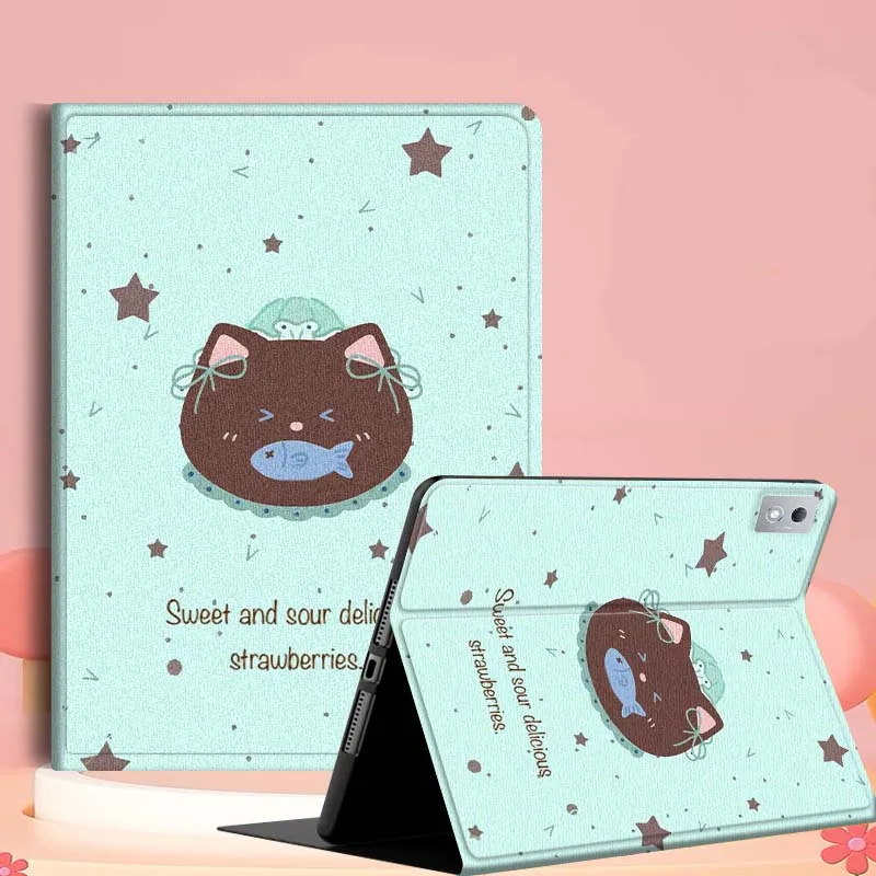 

Cute Brown Cat Pattern For Lenovo Tab Xiaoxin Pad 700 Y900 Gen4 K10 P11 GT K11 3rd P11 P12 Plus Pro Gen Tablet Case