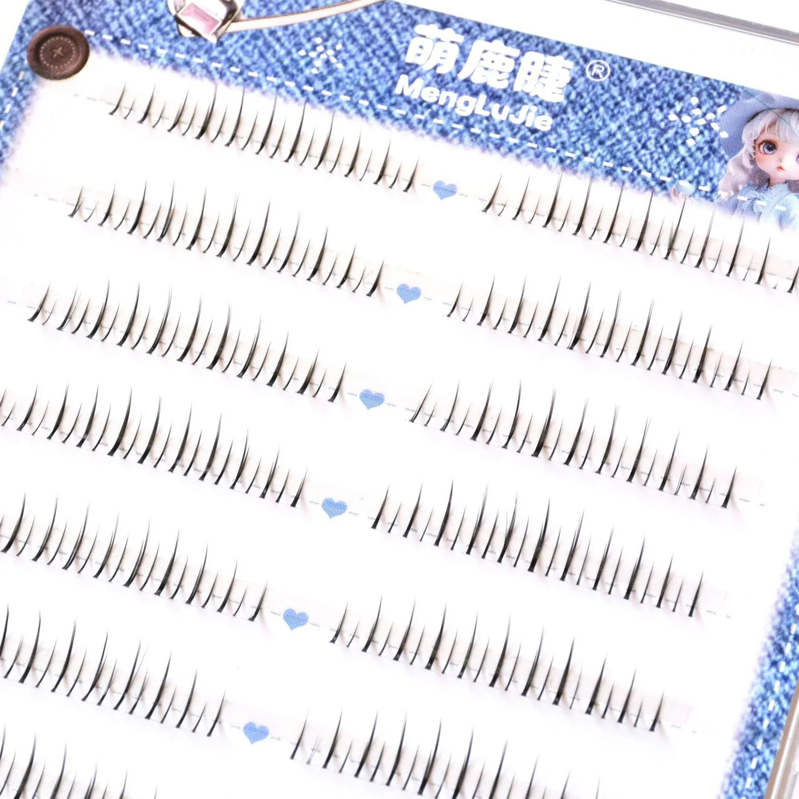 韓国風ナチュラルつけまつげ 7-13mm クラスターラッシュ 酸素通気性 Cカール アイメイク用 プロ仕様 上下まつげ