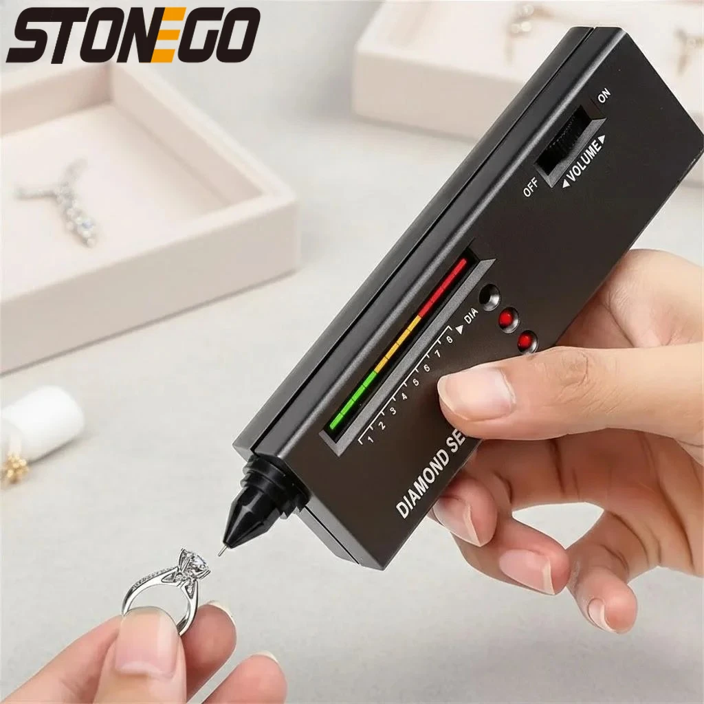 Portable Diamond Tester LED Indicator Accurate Gemstone Selector Tool Reliable Jewelry Test Tool Ruby Jade Identification