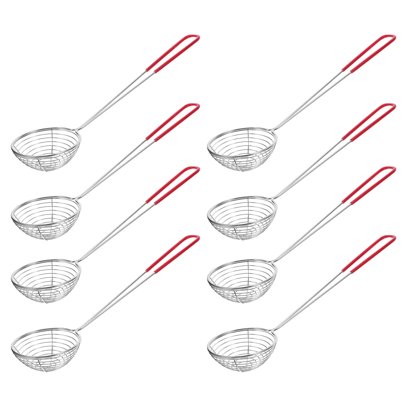 

8Pcs Stainless Steel Skimmer Wire Spoon Fine Mesh Ladle for Hot Pot Noodle Frying Kitchen Strainer Filter Filter Spoon