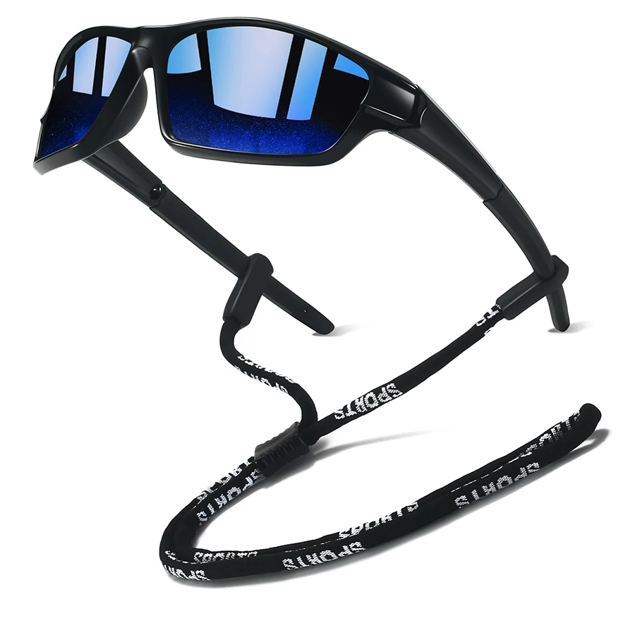 نظارات شمسية UV400 للرجال والنساء مع سلسلة للجري وتسلق الجبال وصيد الأسماك والقيادة والرياضات الخارجية #4