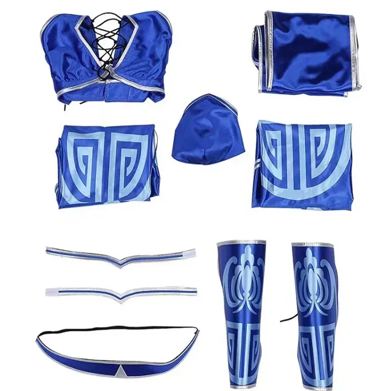qq 123Kitana kostum cosplay mortal cos Kombat Disguise Halloween karnaval bagian setelan