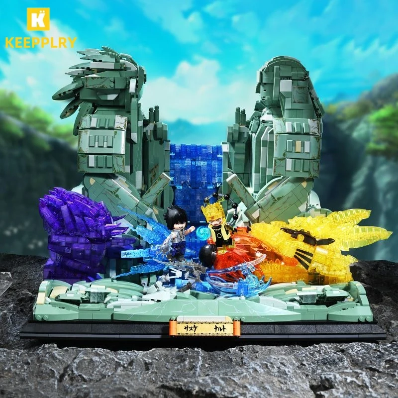 

New Keeppley Building Blocks NARUTO Animation Final Valley Battle Splicing Model Ornament Toy Classic Scene Collection Gift