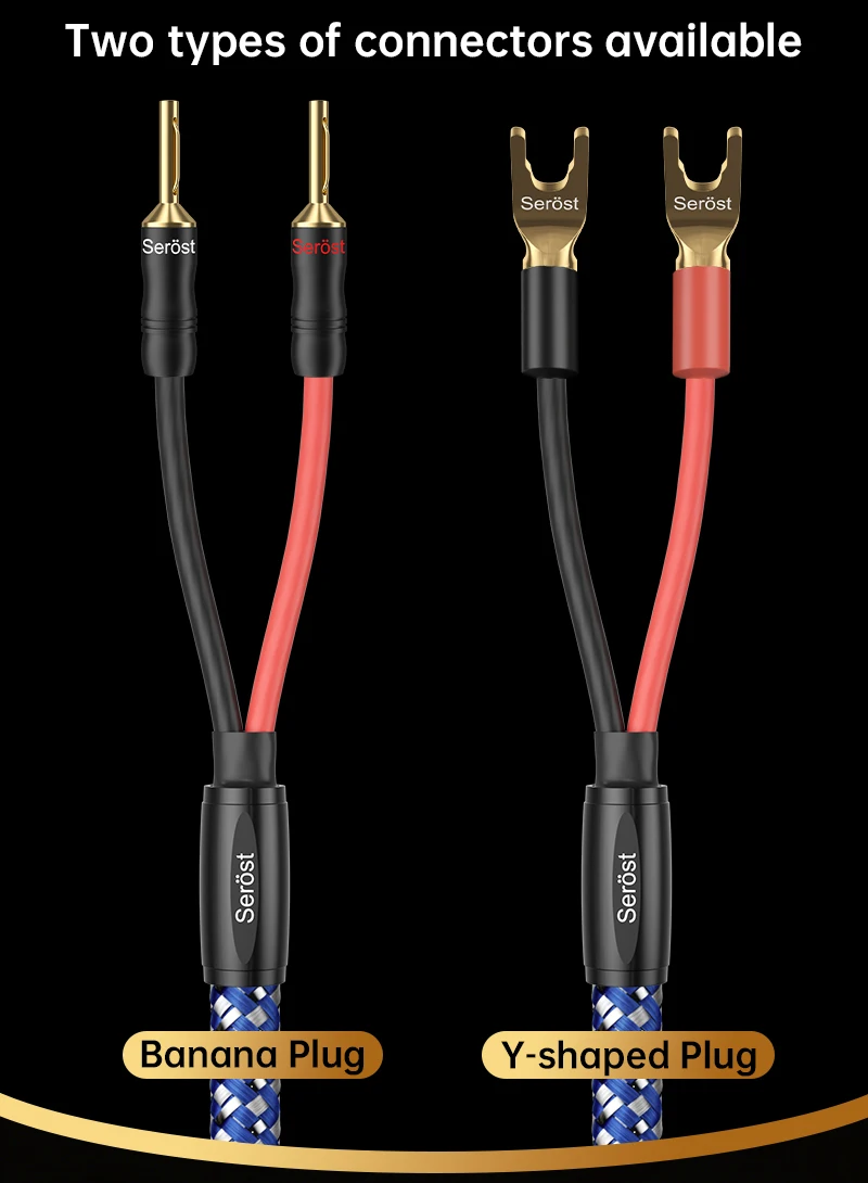 Serost HiFi Audio Lautsprecherkabel Versilbertes OFC Sauerstofffreies Kupfer für HiFi-System Verstärker Lautsprecher Y- oder Bananenstecker – Detail 6