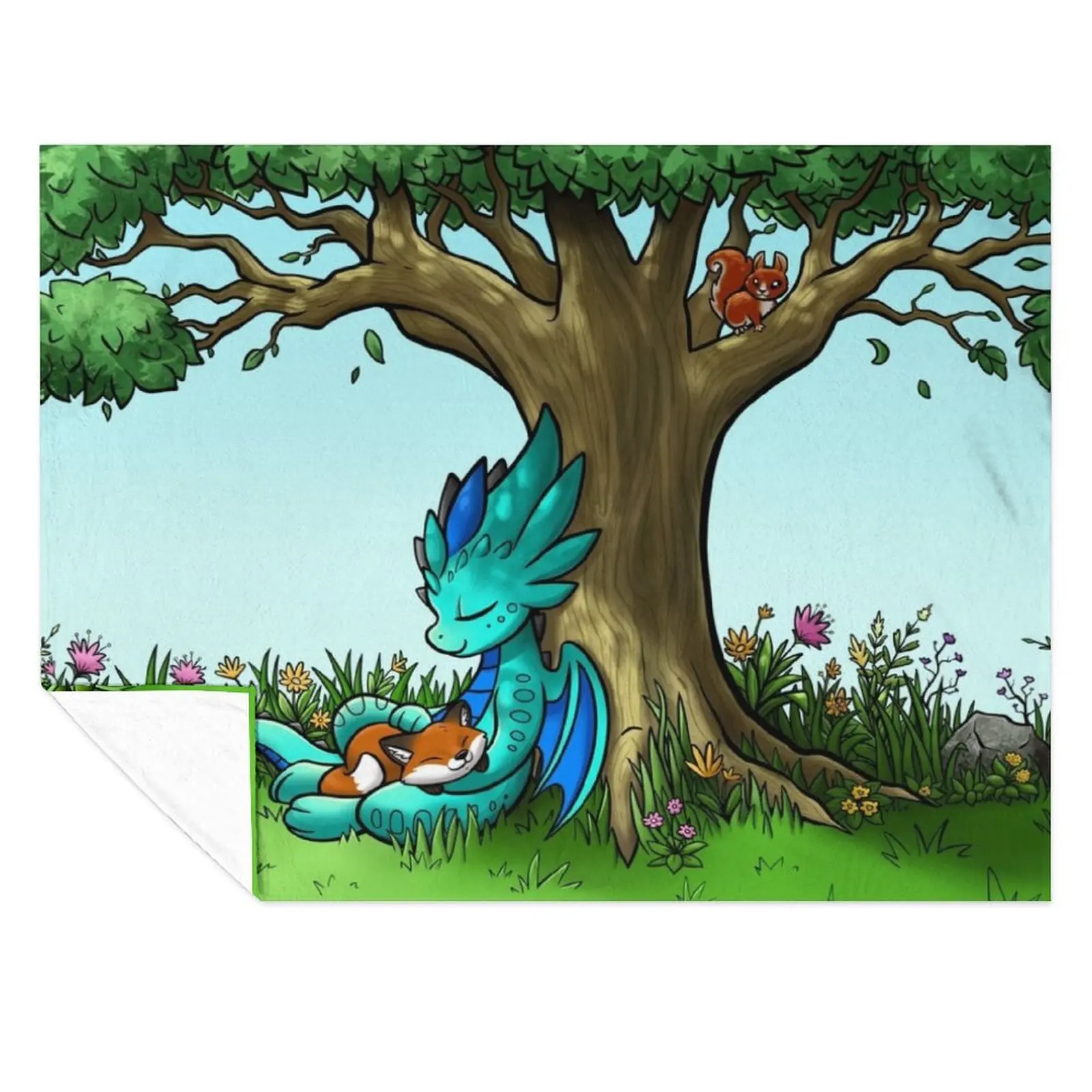 

Kit & Biscuit 'Under a Tree' Throw Blanket Soft Hair Decorative Beds cosplay anime Blankets
