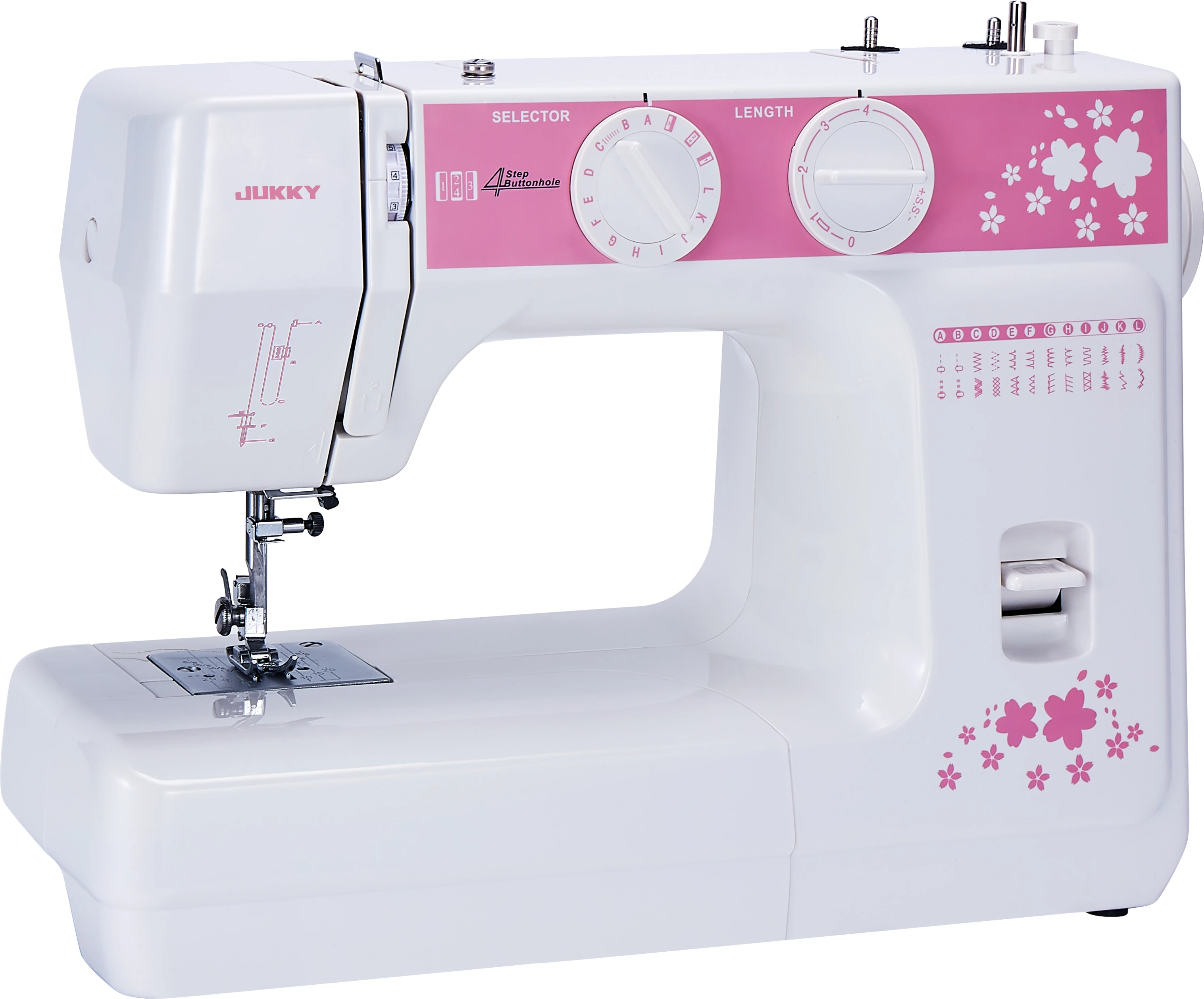 JK6224 Domestic House hold Multi-Function Sewing Machine with 24 stitches and built-in light for homeuse