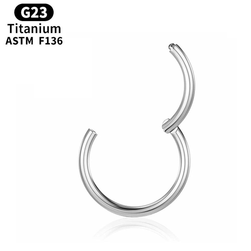 1/10 pz G23 anello al naso in titanio per le donne orecchino a cerchio all\'ingrosso Piercing gioielli per il corpo labbro orecchio clip cerniera