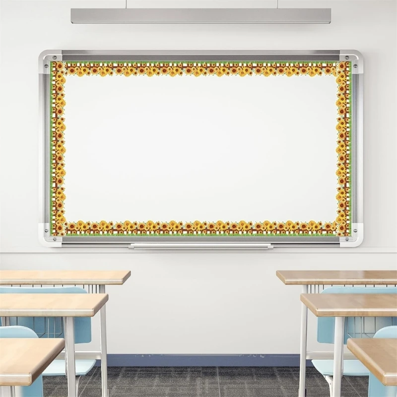 W89C 18m Bulletin Board Borders Sunflowers Decorative Sticker Flag Day Border Trim