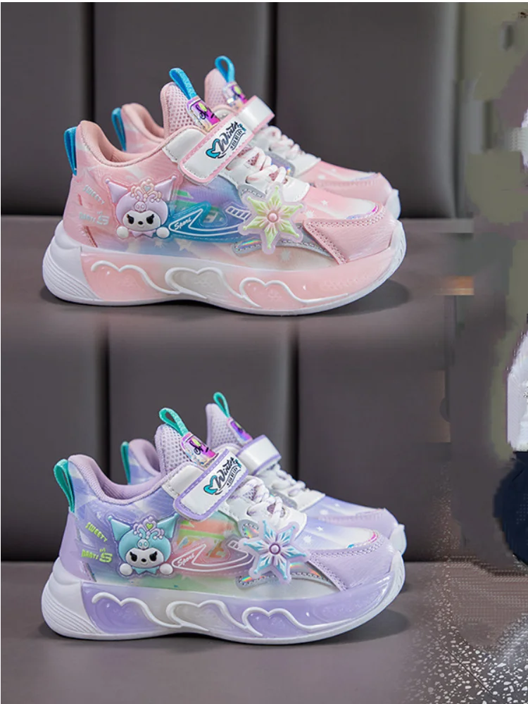 

Hot Sanrio Girl Kuromi Spring and Autumn Seasons Fashion Sneakers Student Anime Cartoon Child Non-Slip Casual Shoes New Style