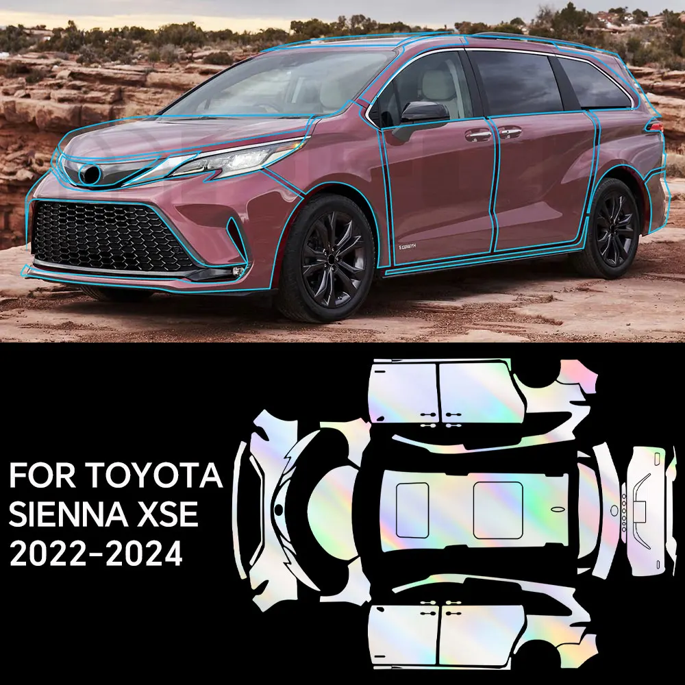 

PreCut для Totota Sienna 2022-203, защитная пленка для автомобильной краски из ТПУ, наклейка на кузов автомобиля, устойчивая к царапинам, невидимый автомобильный аксессуар