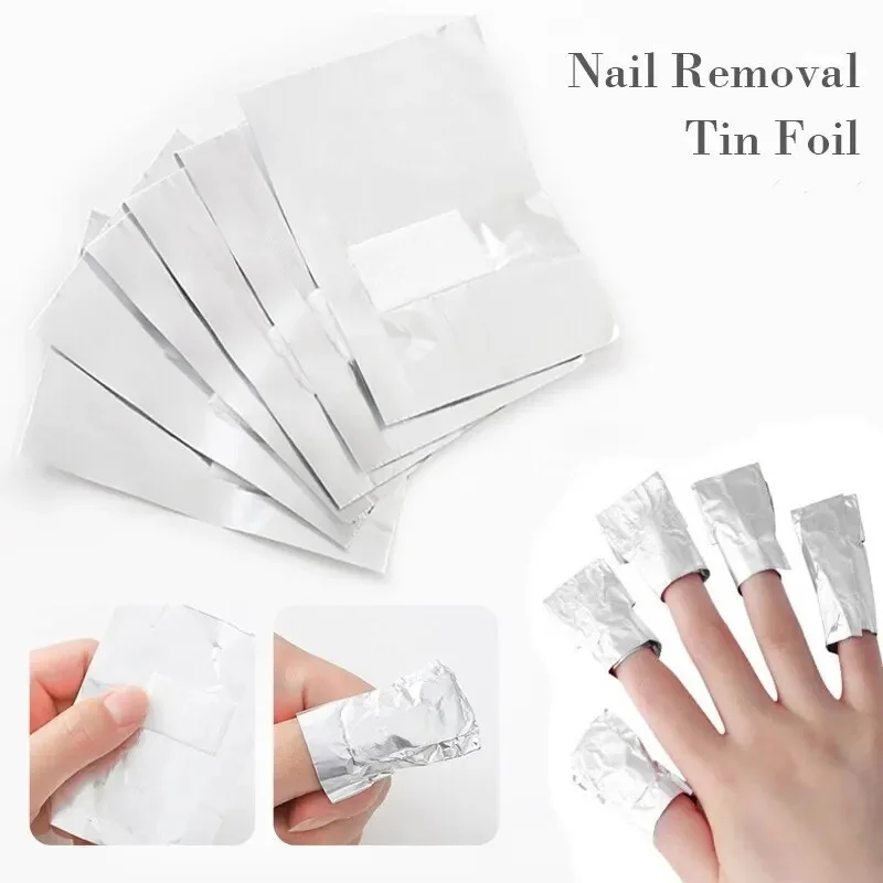 50/100pcs Remover Aluminum Foil Nail Wraps For Soak Off Acrylic Gel Polish Professional Cleaning With Cotton Pad Manicure Tools