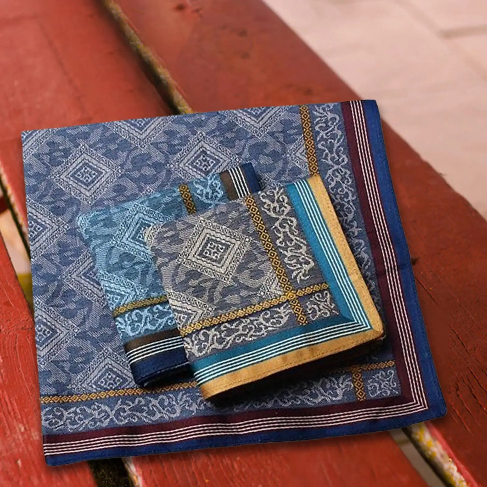 3Pcs Assorted Pocket Square Hankies Cotton Mens Handkerchief for Grooms Prom