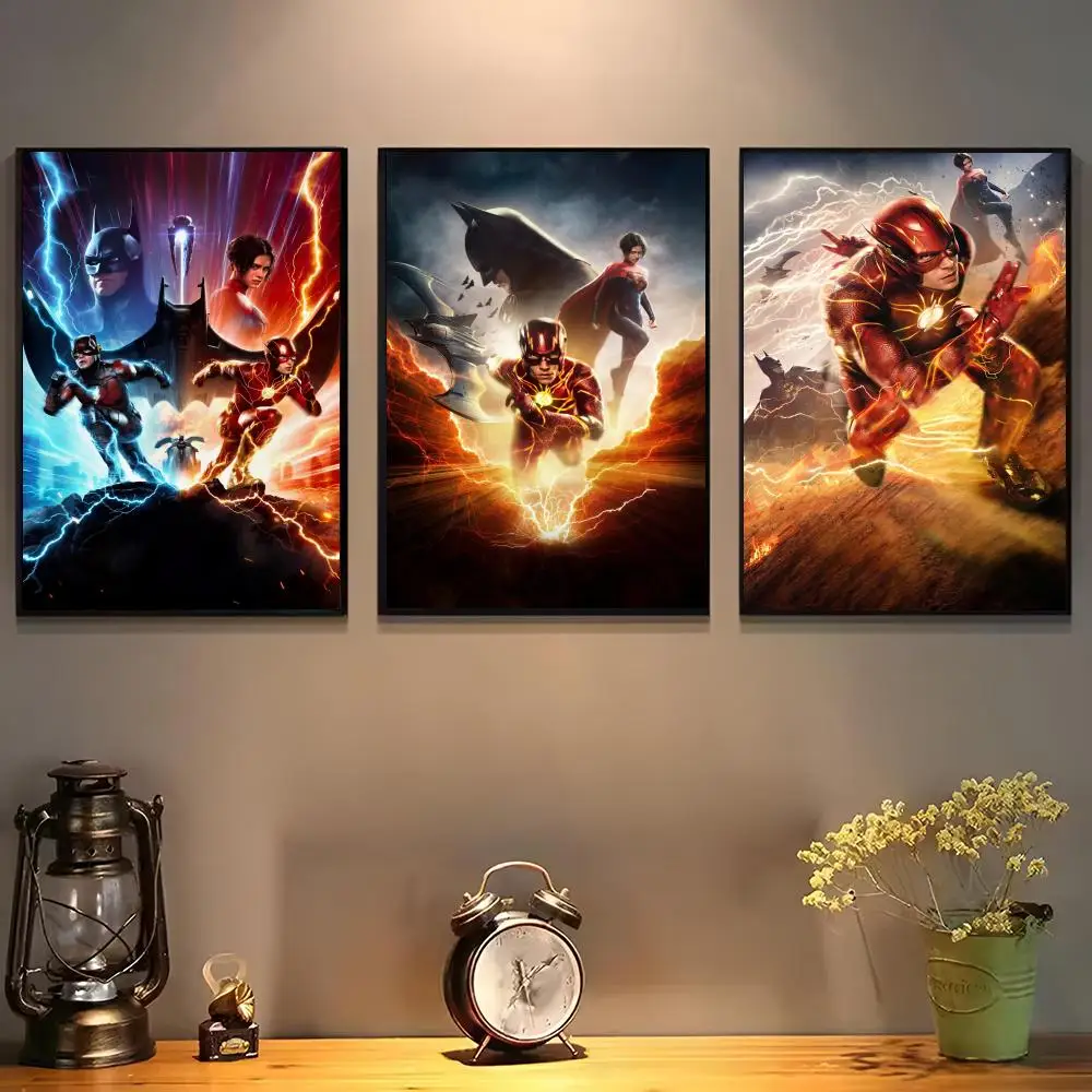 Póster The Flash para decoración de pared, adhesivo artístico autoadhesivo, papel impermeable, decoración de pared para cafetería, Bar, habitación