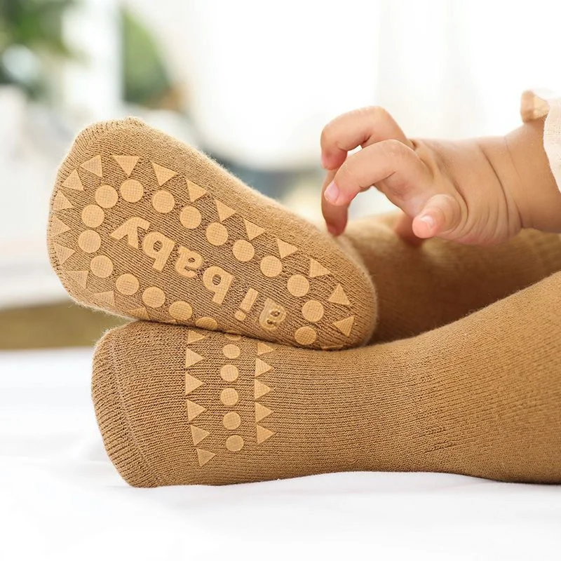 Thickened Kids Floor Socks Toddler Baby Boys Girls Pure Color Warm Non-Slip Socks Newborn Casual Cotton Socks 0-3 Y Winter New