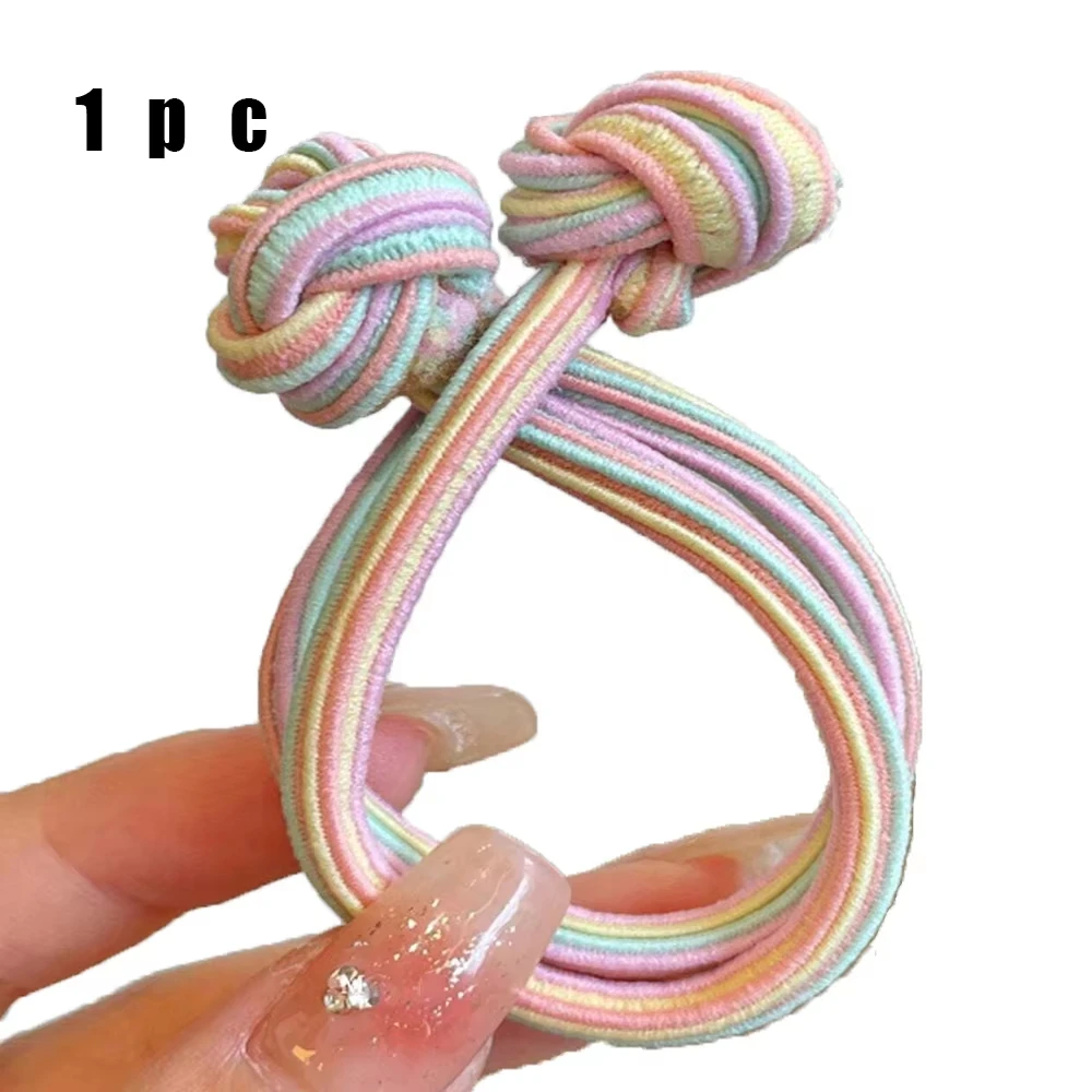 1/5er-Pack koreanischer Stil, weicher elastischer Haargummi für hohe Pferdeschwänze, Haarschmuck für Damen, geknoteter Haargummi, modisch – Detail 9