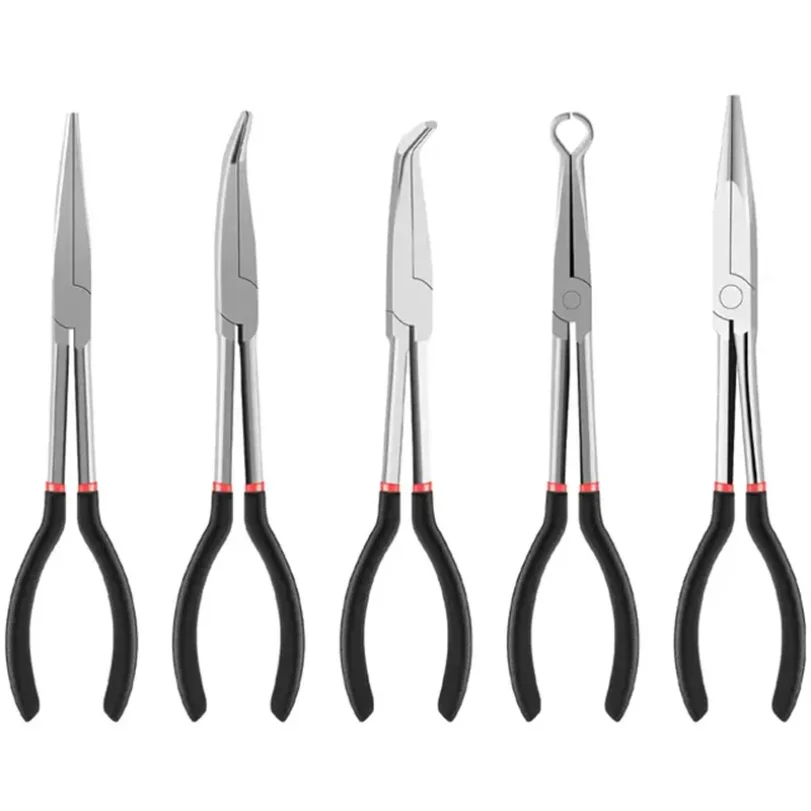 Fotografia 6: 1 peça de Alicate de Bico Longo de Alta Qualidade de 11 Polegadas com Pontas Curvas e Retas - Ideal para Aplicações Industriais, DIY e Reparos Automotivos