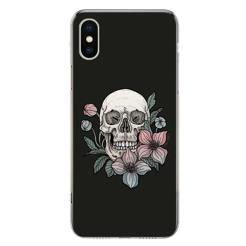 Floral Sugar Skull Phone Case For Apple iphone 16 15 14 13 12 11 Pro Max SE X XS XR 7 + 8 Plus Print Soft Cover Fundas 15 + 14 1