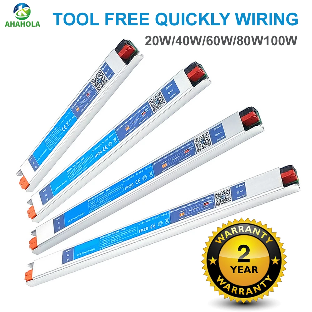 Tool-free Ultra Thin 12v 24v Power Supply Unit AC 220v to 12v 24 Volt Lighting Transformer 60w 100w Led Strip Power Source Fonte