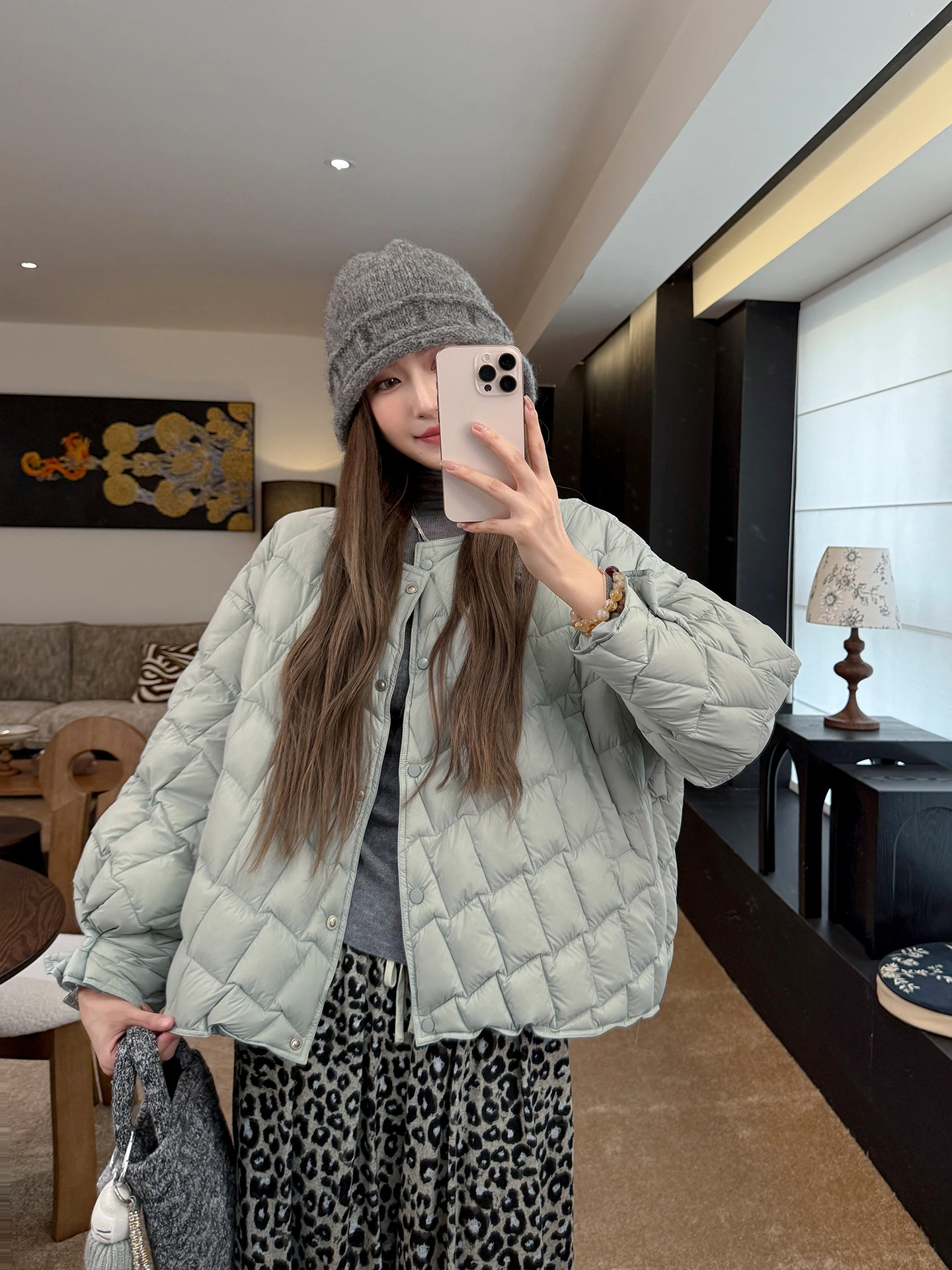 

Zhang ei Matcha Milk Foam Puffa Lightweight 90 White Du down Jaet Women's ort Sle Commute Korean Version Nylon