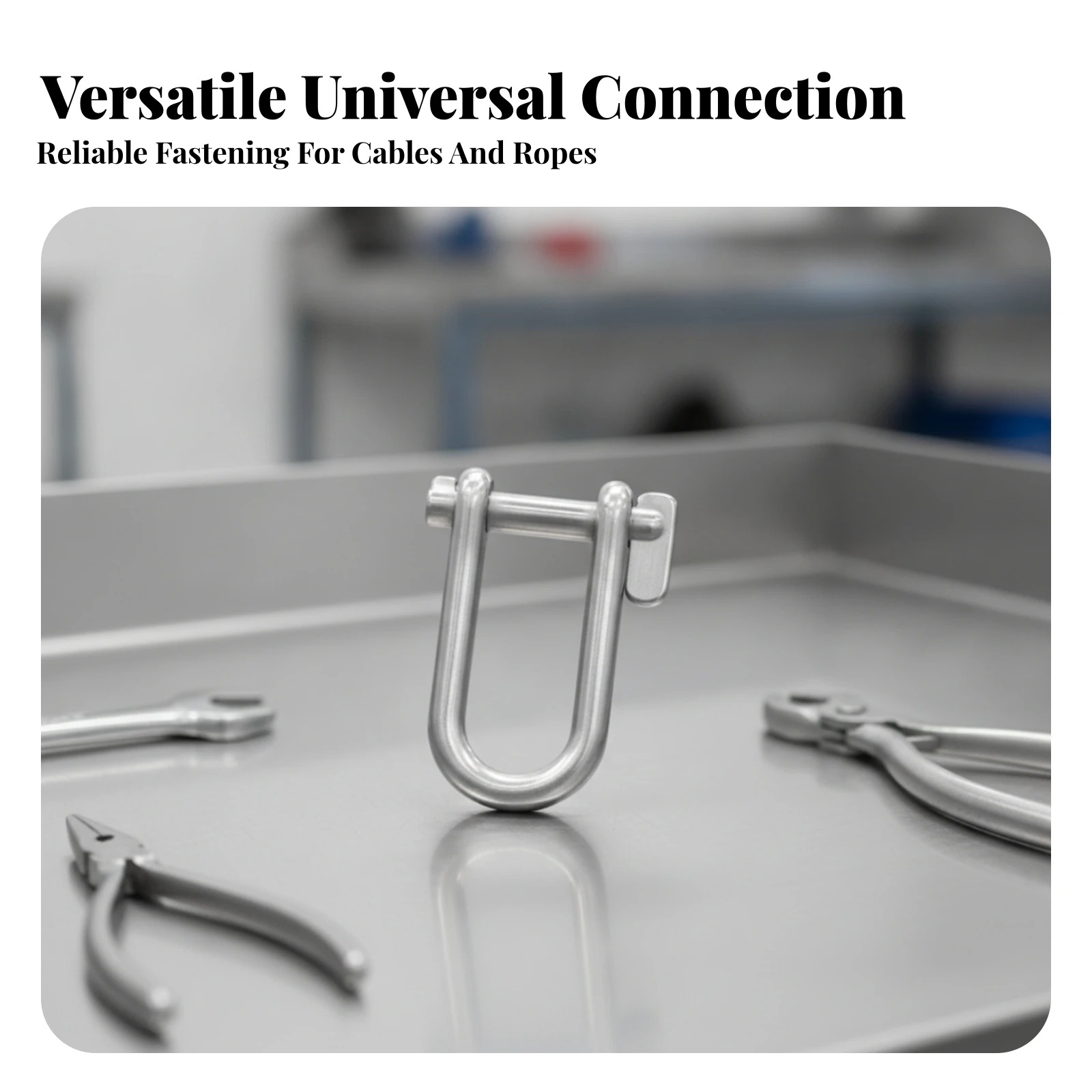 Shackle with Cross Pin 316 Stainless Steel Shackle with Locking Clip Connector Compact for Rigging, Marine