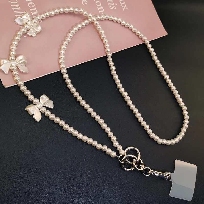 Schräge Schulter Schulter Kette Handy Lanyard Perle Hand-perlen Anhänger Anti-verloren Lanyard Für Iphone 14 Samsung Z FALTEN