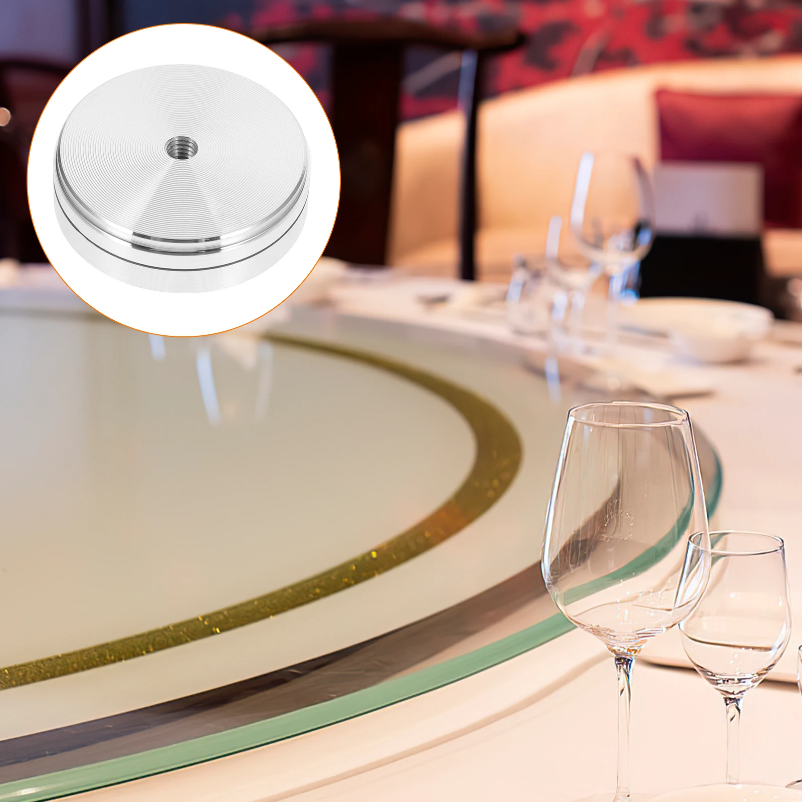 

Rotating Base Aluminum Alloy 38mm Diameter 12mm Height Food Turntable Heavy Duty Bearing for Dining Table Round Swivel Plate