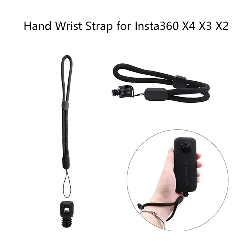 For Insta360 X4 X3 X2 Hand Wrist Strap Anti-slip Anti-lost Lanyard Rope Strap with 1/4 Screw Connector Hand Rope Accessories