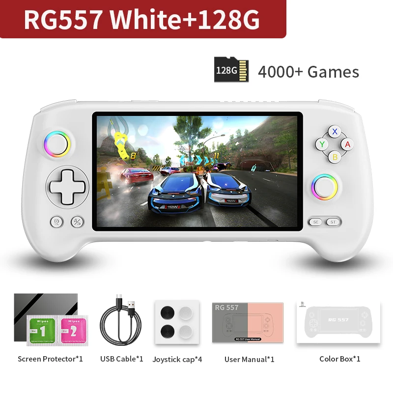 ANBERNIC RG557 Retro Handheld Game Console Afmeting 8300 5.48 "AMOLED Android Video Games Speler Ondersteuning AI Assistent FOTA WIFI