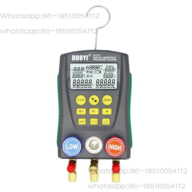 

Dy517 with Digital Cooling Pressure Gauge, Vacuum Pressure Sensor, Air Conditioning Temperature Tester, Valve Tool