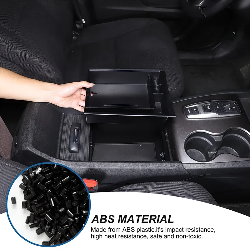 

For Honda Pilot 2015-2022 ABS Black Car Armrest Box Storage Box Mobile Phone Tray Key Box Interior Car Aar Ccessories