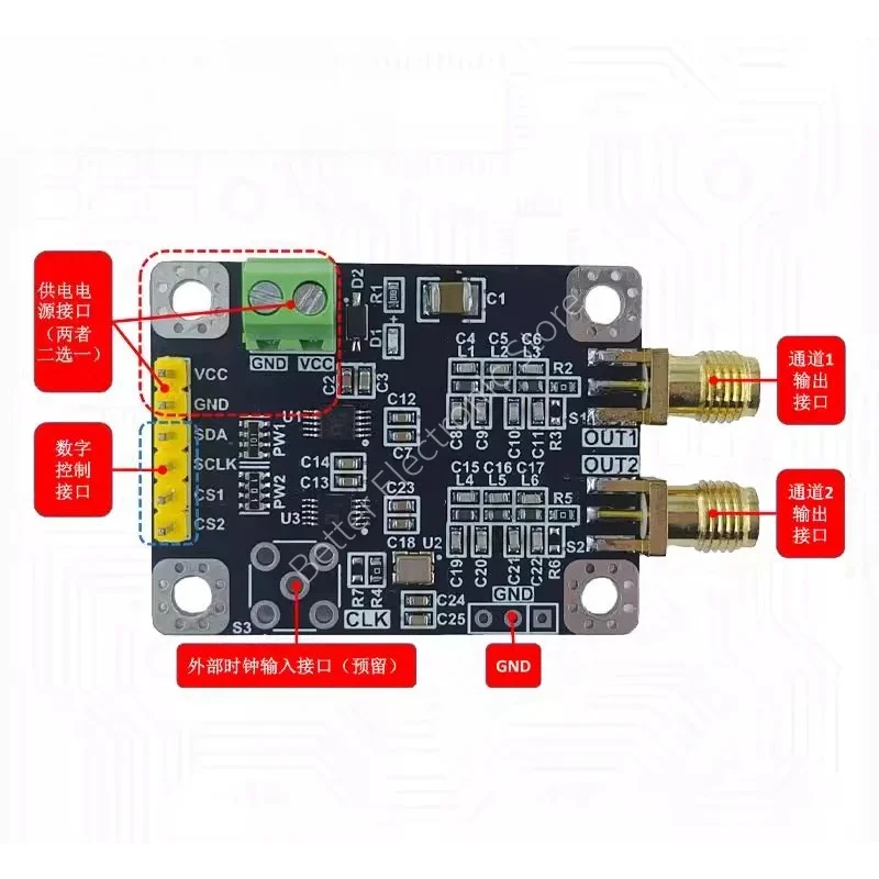 Dual-channel AD9833 high-speed DDS module The phase of sine wave, triangular wave and square wave is adjustable