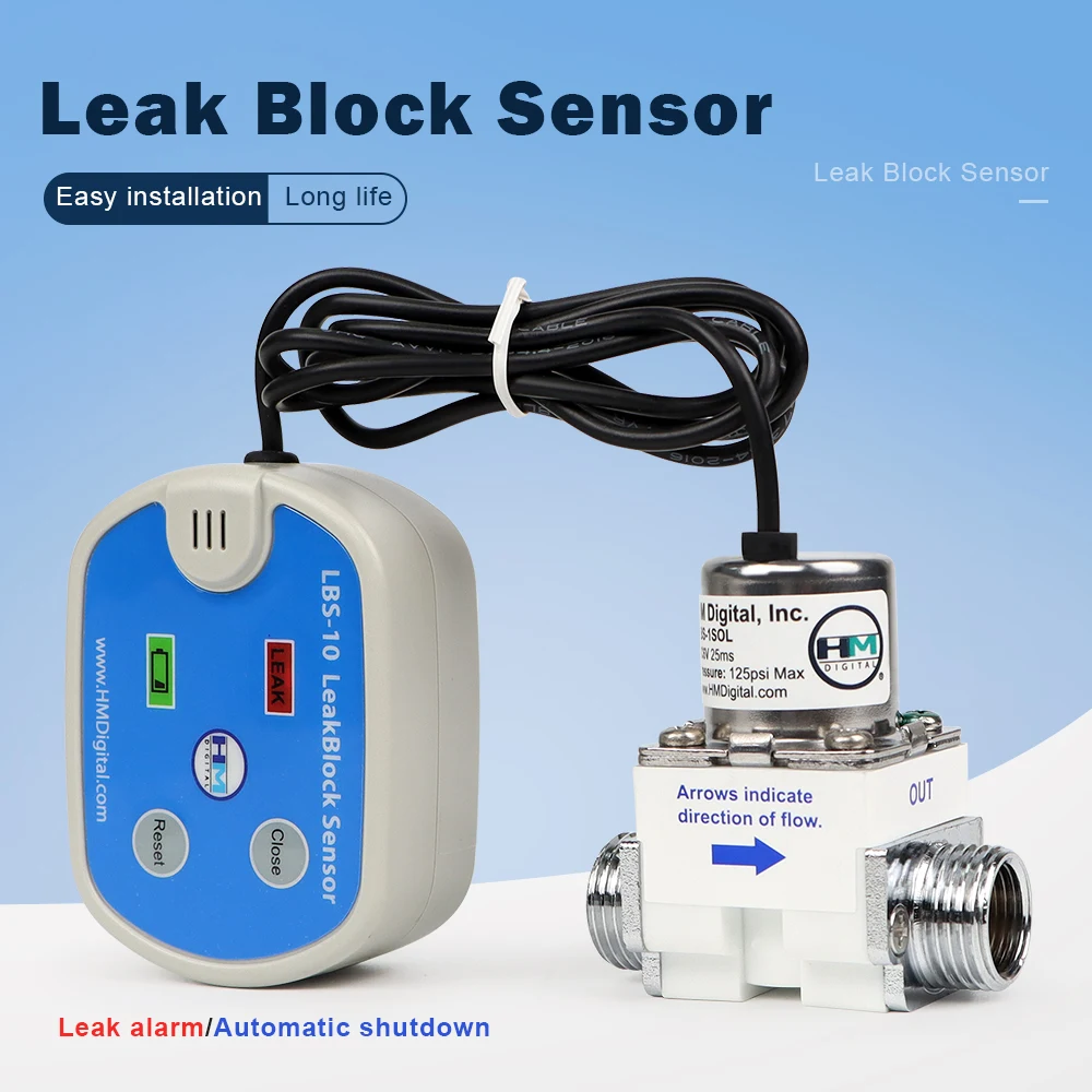 

HM Smart Water Leakage Detector Leak Block Sensor Automatic Shutoff Protector for Water Dispenser Purifier Flooding Alarm