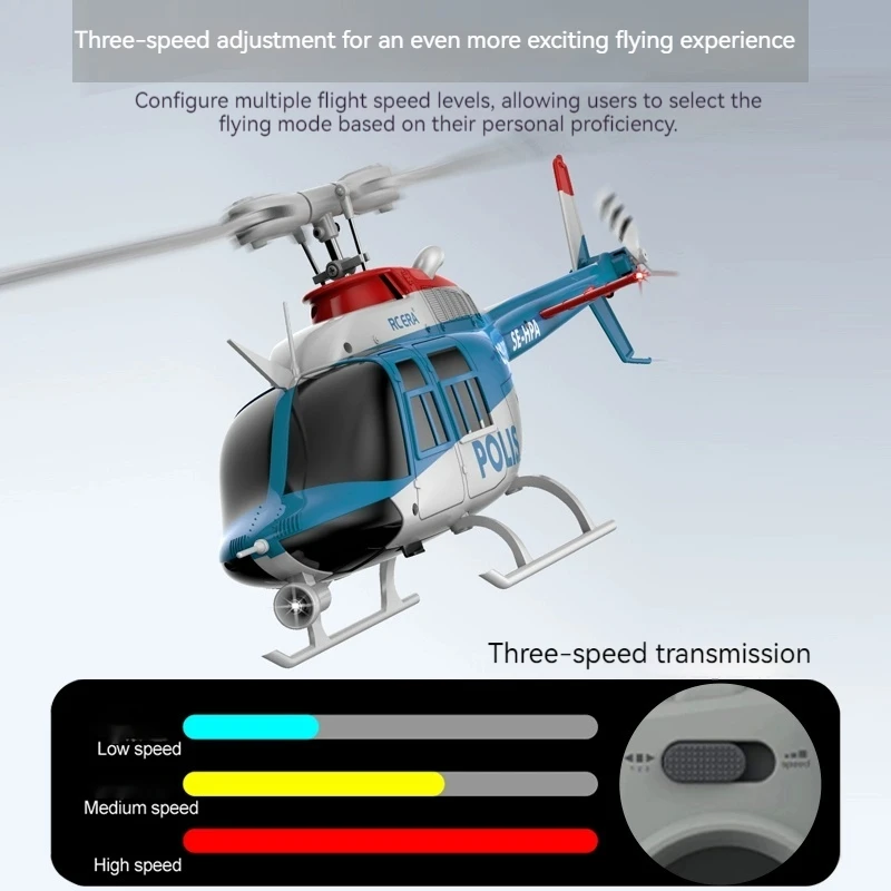 RCERA Remote-Controlled Helicopter C138 Pro Six Channel Model Aircraft Brushless Stunt Simulation Bell Helicopter Boy Toy Gift