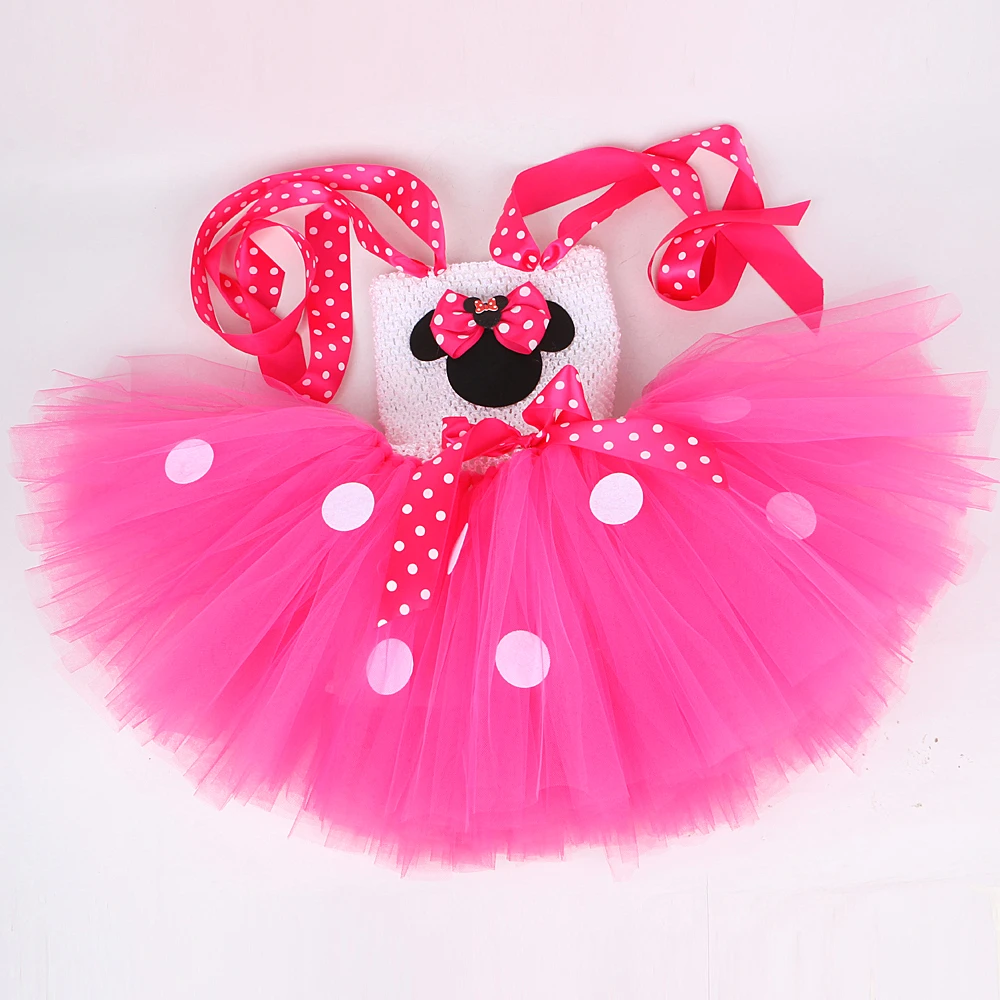 Hot Pink Red Mini Mouse Costumes for Baby Girls Birthday Ballet Tutus for Kids Christmas Halloween Dresses Child Cartoon Outfits