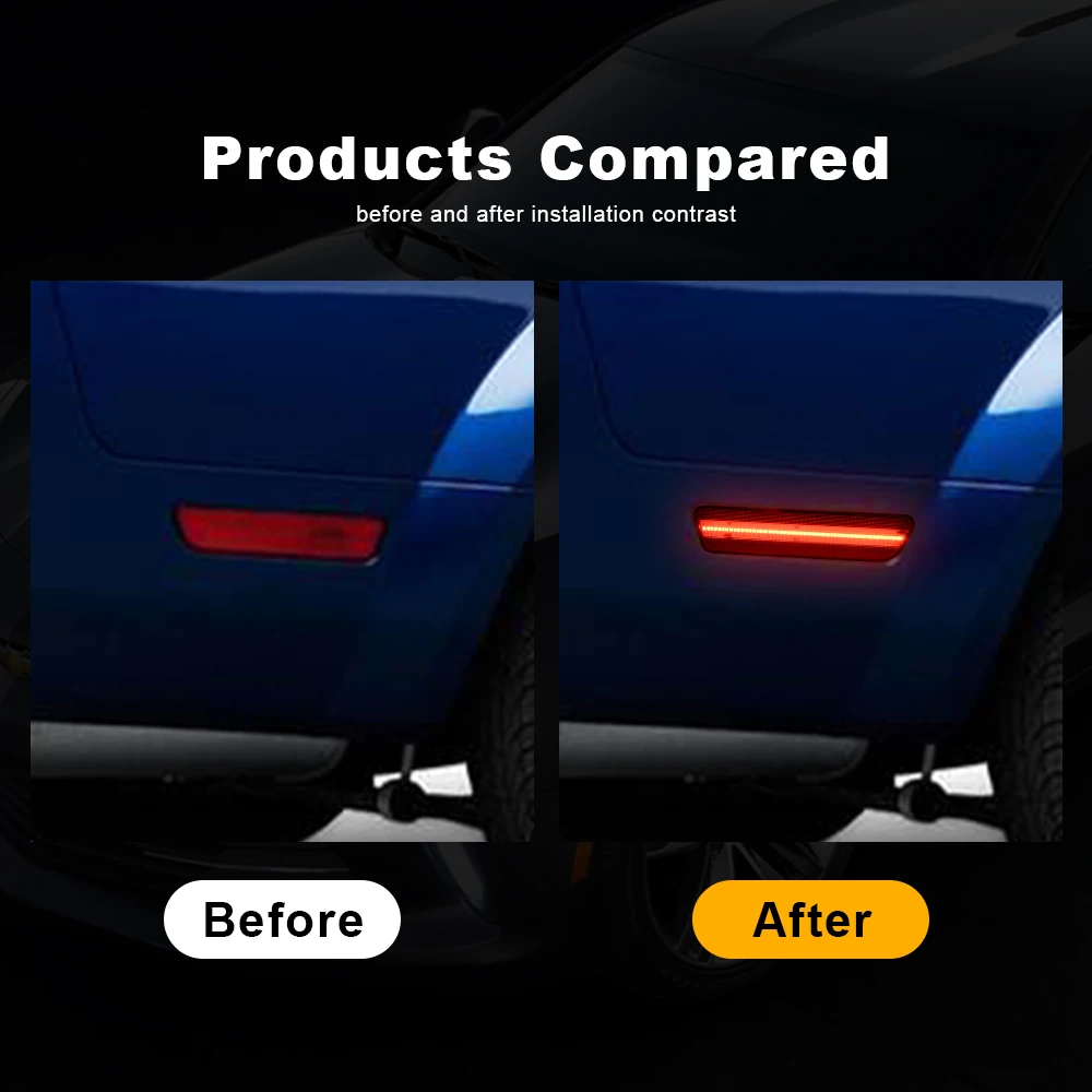 For Ford Mustang 2005 2006 2007 2008 2009 Side Marker Light For Mustang Red Parking Lamp LED Rear Bumper Back Side Marker lamp