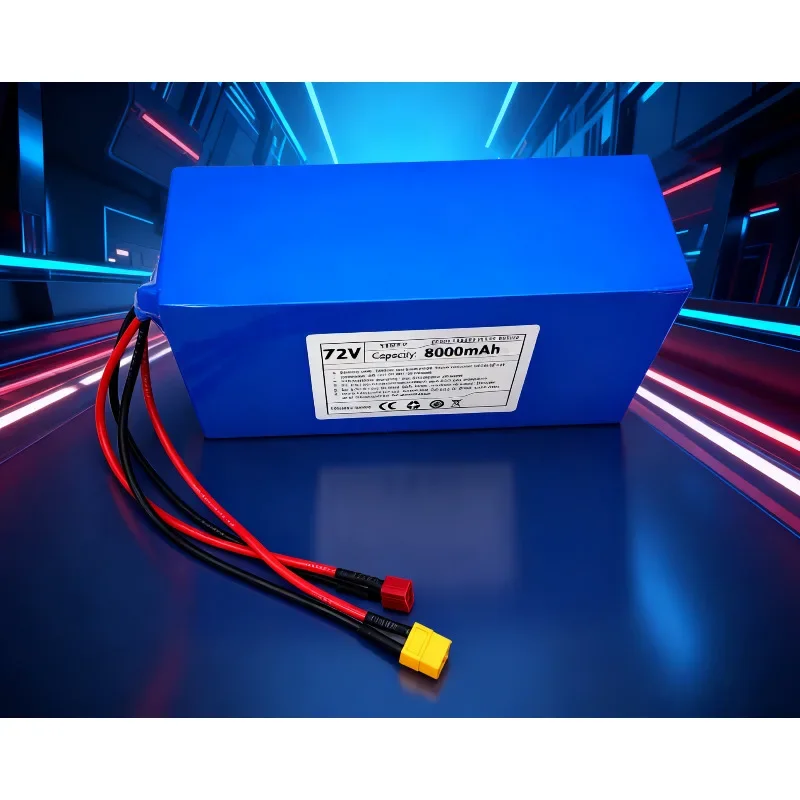 بطارية ليثيوم للدراجة الكهربائية VTET18650 72 فولت 10 أمبير في الساعة، طويلة المدى، آمنة ومتينة، سعة كبيرة، مجهزة بنظام BMS عالي الطاقة