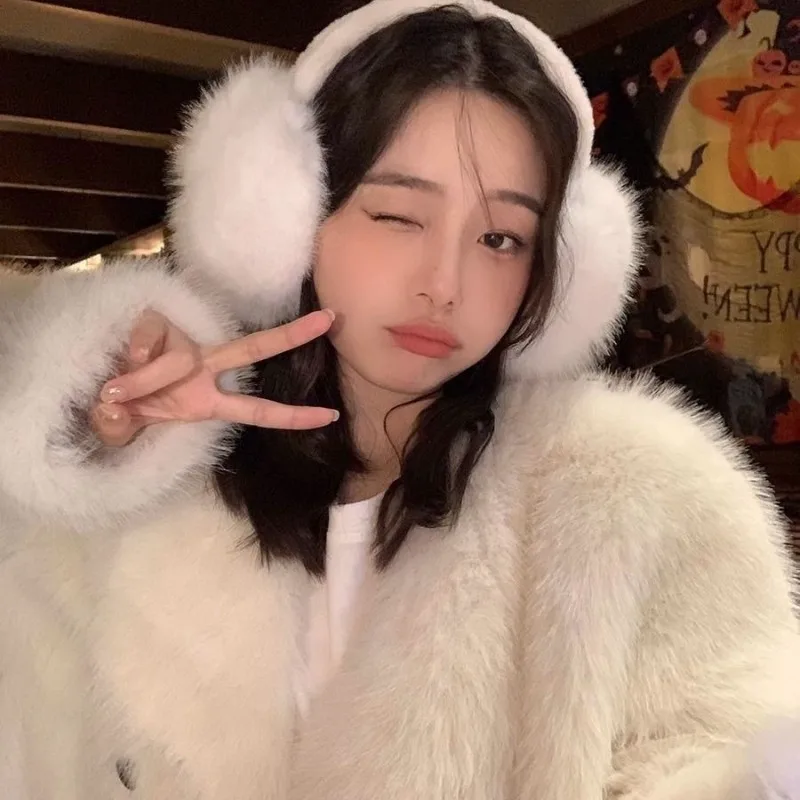 Inverno Volpe Paraorecchie Peluche Paraorecchie Donne Inverno Caldo Paraorecchie Unisex Portatile Orecchio Cuffia Esterna Antigelo Earcover 1PC