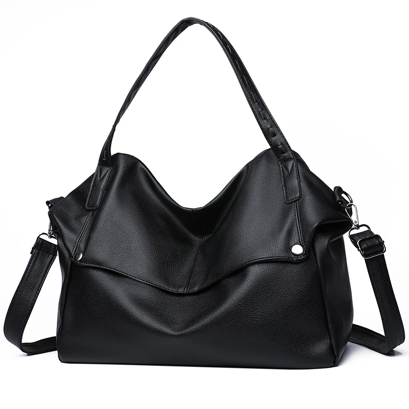 

Large Capacity Solid Color Crossbody Shoulder Bag, Fashion Casual Versatile Shopper Tote Bag,Black/White Elegant Women Handbag