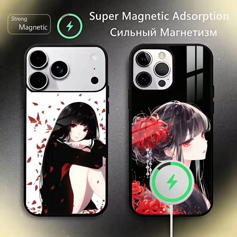 Dark Anime Hell Girl E-Enma Ai Phone Case For iPhone 11,12,13,14,15,16,17Plus,Pro,Max for Wireless Charging