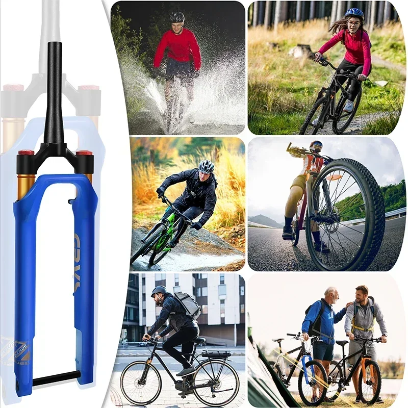 BUCKLOS 700C Gravel Bike Fork Bicycle Suspension Fork 45mm Offset 100*12mm TA 40mm Travel Bicycle Fork  1-1/8 Inch Tapered Tube