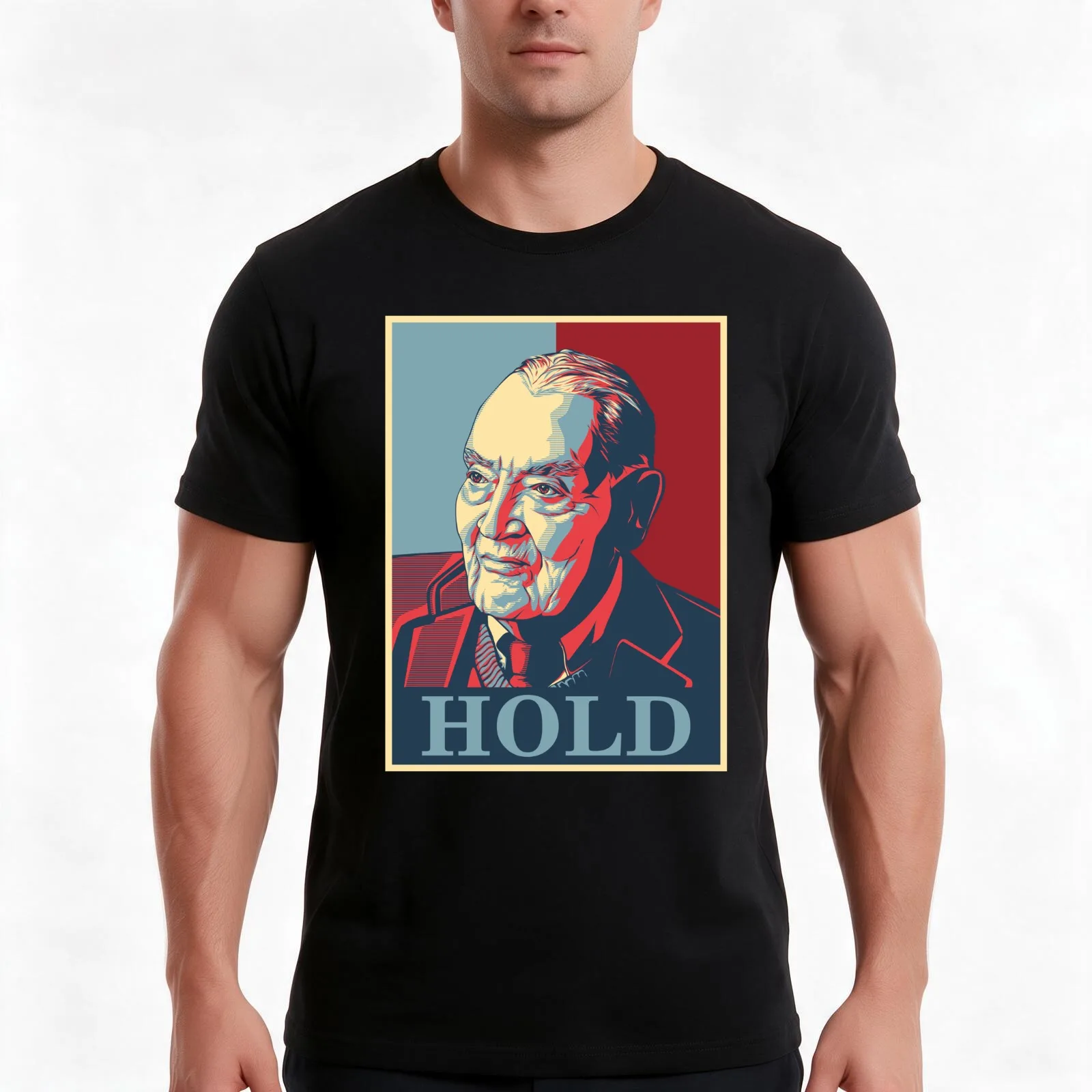 Jack Bogle Hold Vanguard T-Shirt, Summer Casual Cotton Tee, Oversized Streetwear Tops, Vintage Graphic Print, Unisex Men Women