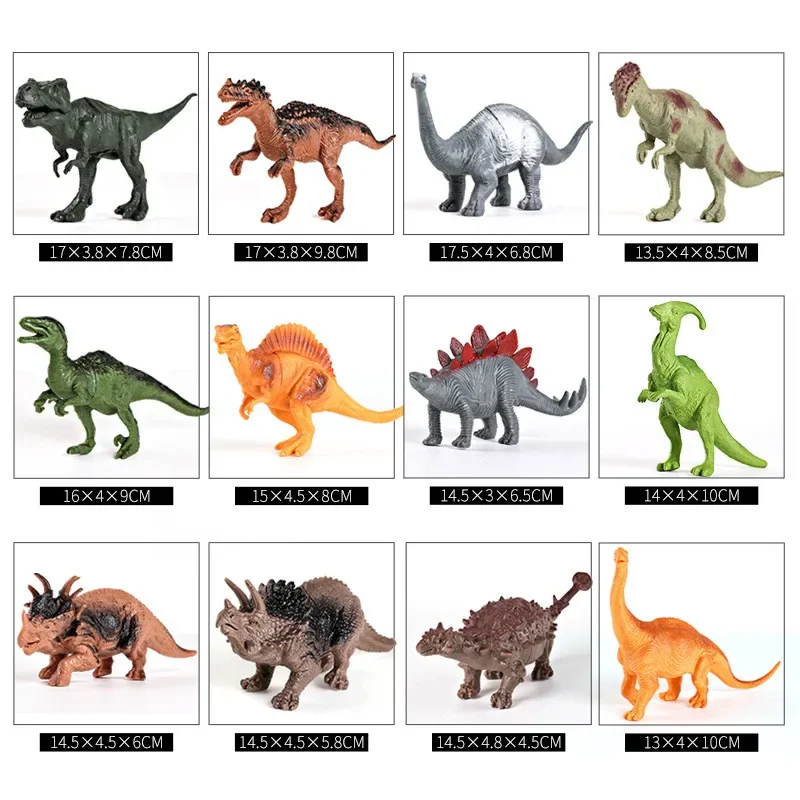 44 sztuk/zestaw dinozaur zabawka imitacja zwierzęcia świat jurajski śliczny Mini model dinozaura figurka edukacyjna zabawka dla dzieci prezent z pudełkiem