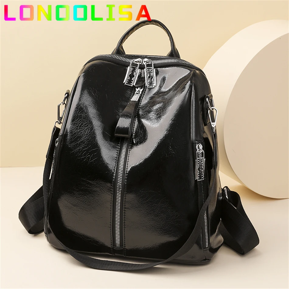 Women 3 In 1 Backpacks Purses High Quality Bookbag Soft Leather School Bags for Teen Girls Ladies Travel Large Capacity Mochilas