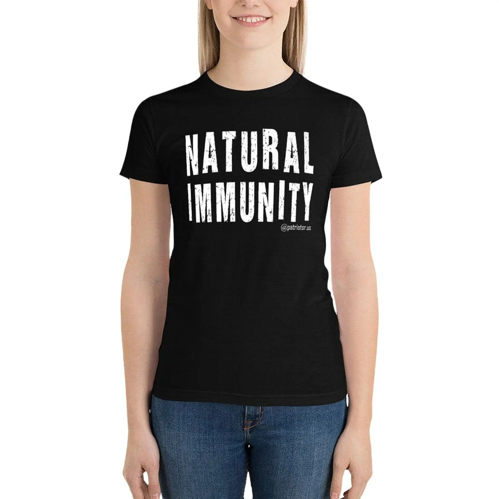 NATURAL IMMUNITY Premium . T-Shirt summer tops hippie clothes workout shirts for Women loose fit