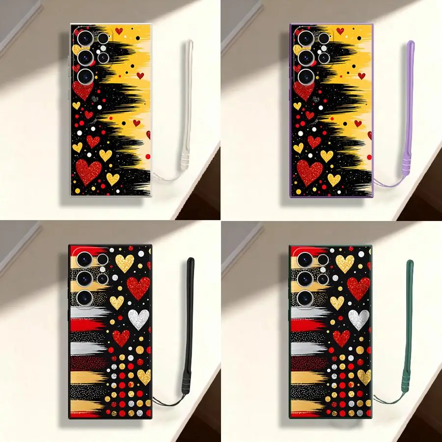 Colorful Hearts Print Case for Samsung Galaxy S26 Ultra S24 S20 FE S25 Plus Note 20 10 S22 S21 S23 Phone Cover