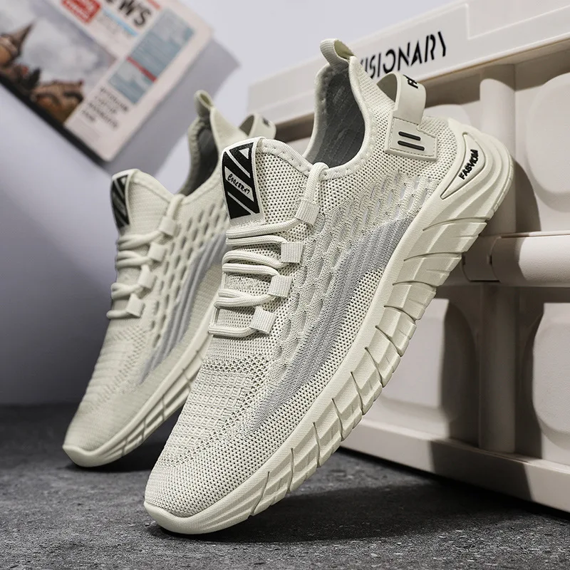 Breathable Mesh Cloth Shoes Men's Casual Shoe Men's Fashionable All-Matching Sneakers Men's Shoe Soft Fashion Shoes