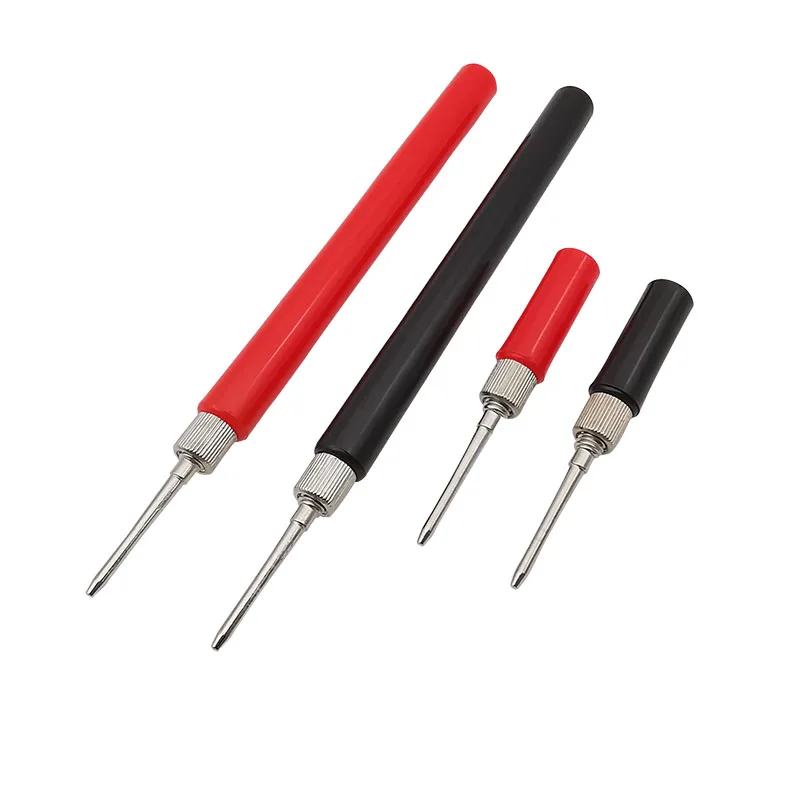 2Pcs Multimeter Test Probe 2mm Pin Testing Tools Connector Long/Short Red Black Insulated Handle For Electrical Test Wire Leads