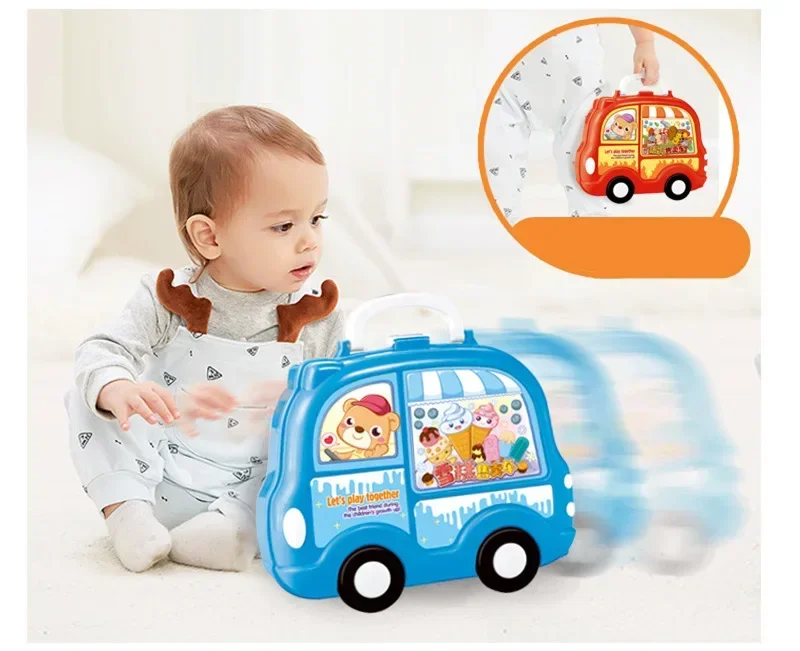 [Funny] Play house toy 25pcs/set Ice cream store shop car toy can clip food kitchen Pretend chef cooking toy kids child gift