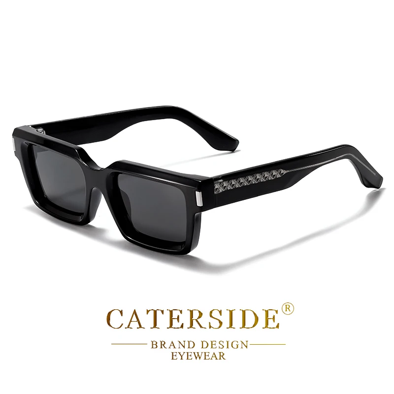 CATERSIDE Vintage Punk Herren Quadratische Sonnenbrille Markendesign Sonnenbrille mit kleinem Rahmen Party Reisebrille Geschenk Ideale Wahl – Detail 9